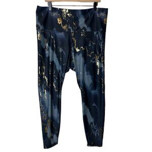 Old Navy Active Powersoft Leggings 2X Extra High Rise Gold Metallic Black Gray